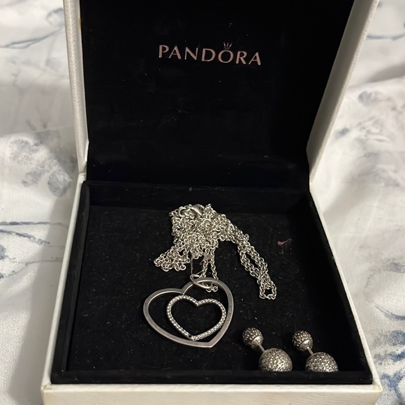 Pandora Other - Pandora heart to heart chain and ball ear rings